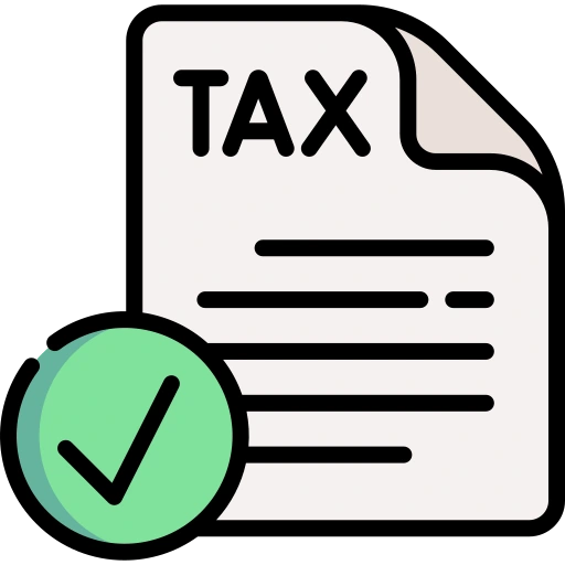 icono papel que dice TAX
